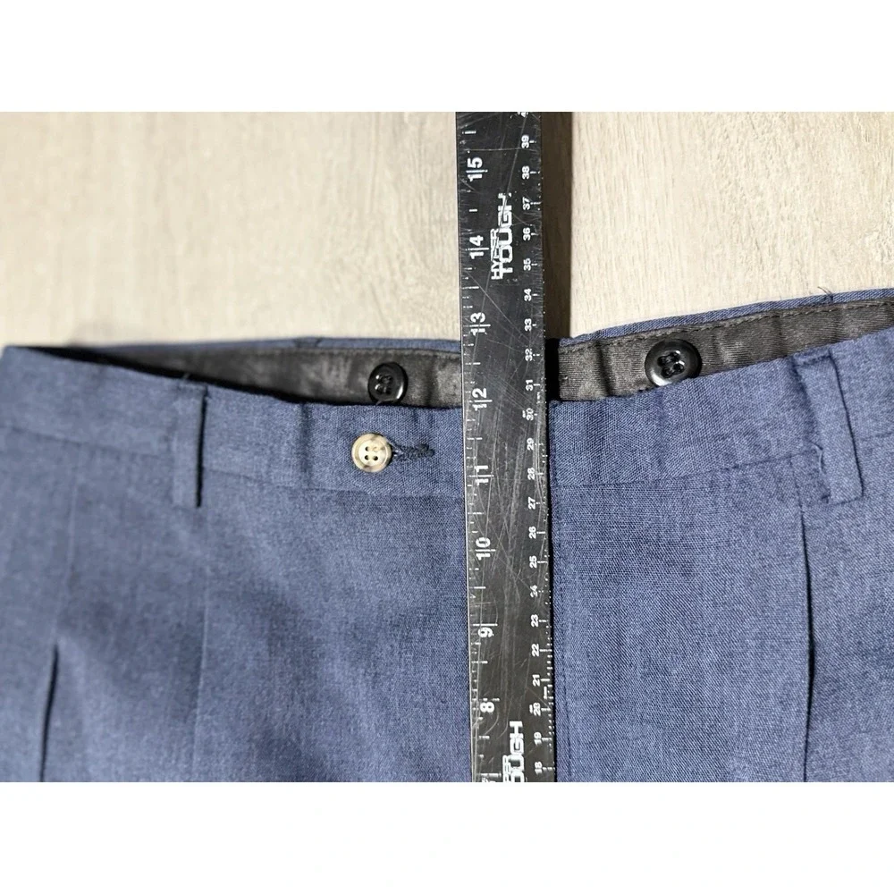 Vintage Higgins Slacks Pants Men's Size 35x29 Navy Blue Boho Straight Classic